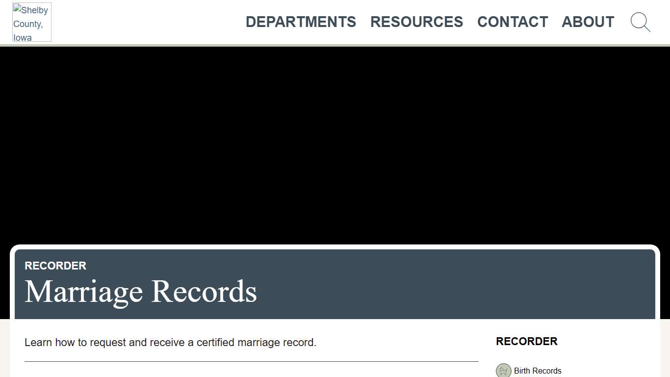 Marriage Records - Recorder’s Office - Shelby County, Iowa