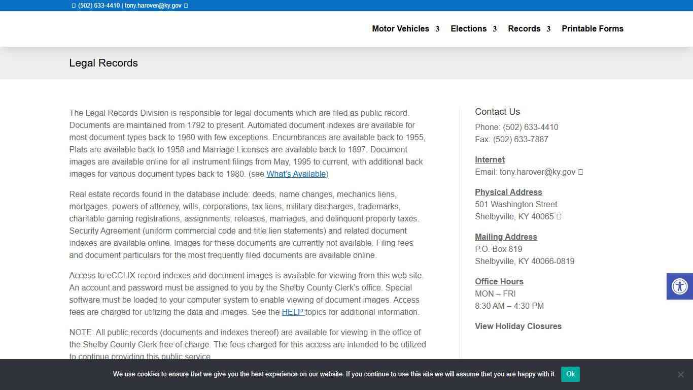 Legal Records - Shelby County Clerk